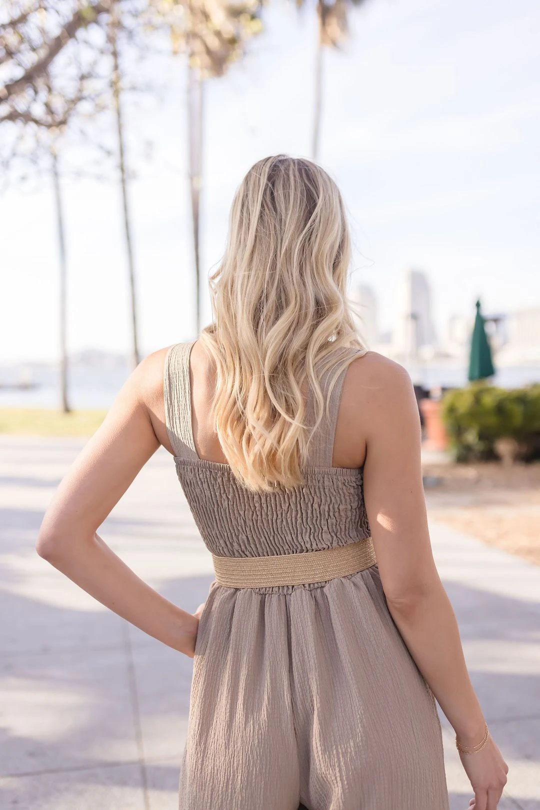 Faith Sleeveless Wide Leg Jumpsuit Taupe 11 Faith Sleeveless Wide Leg Jumpsuit Taupe - Image 9