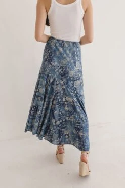 Amber Abstract Print Maxi Skirt Blue 12 Amber Abstract Print Maxi Skirt Blue -Layer Outfit 29608329052262 4