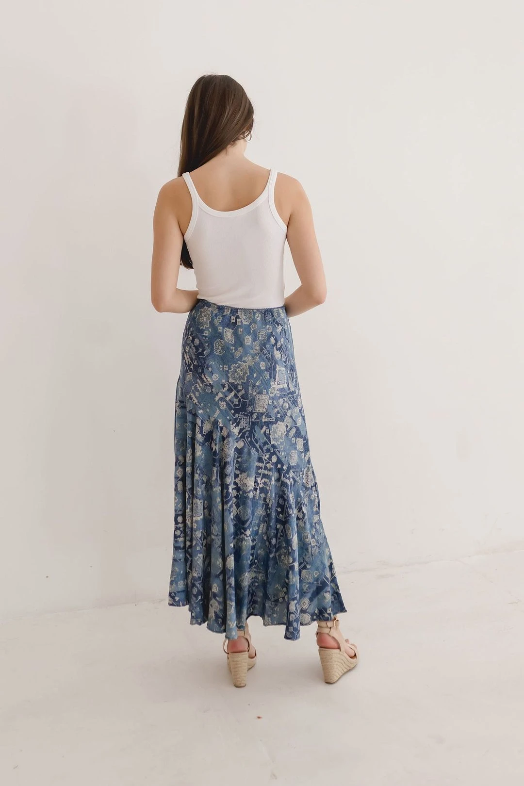 Amber Abstract Print Maxi Skirt Blue 9 Amber Abstract Print Maxi Skirt Blue - Image 7