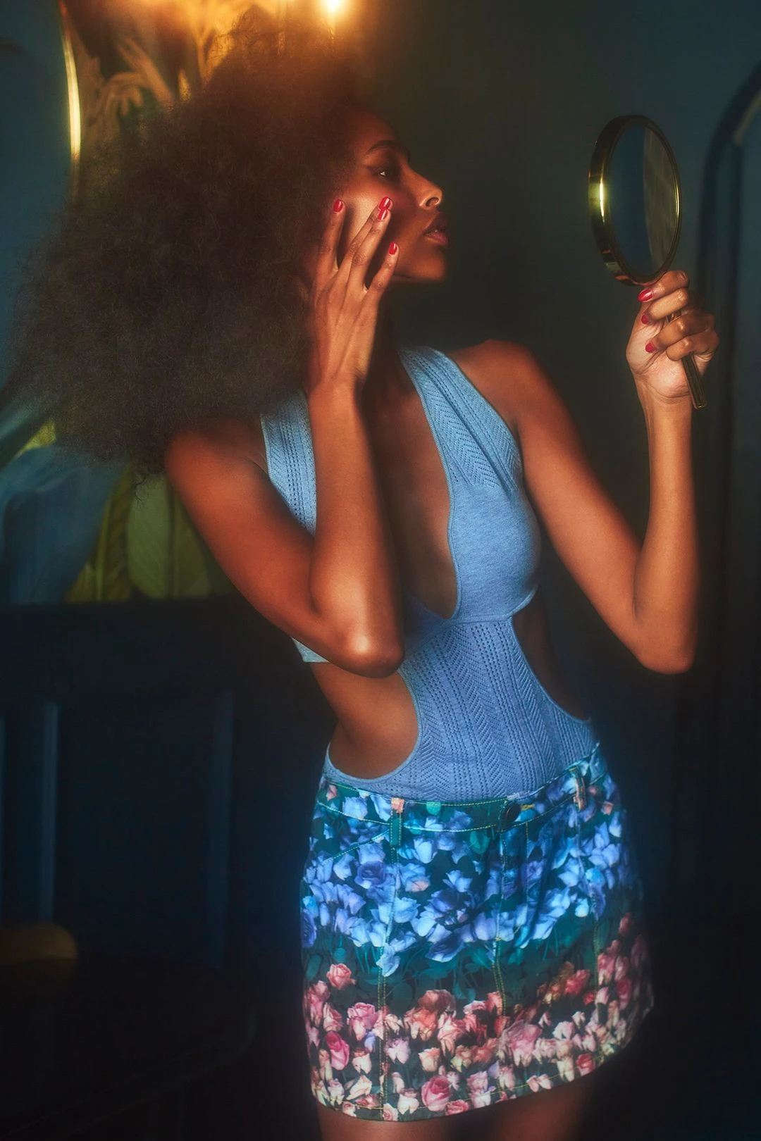 Rose Stripe Denim Mini Skirt 6 Rose Stripe Denim Mini Skirt - Image 4