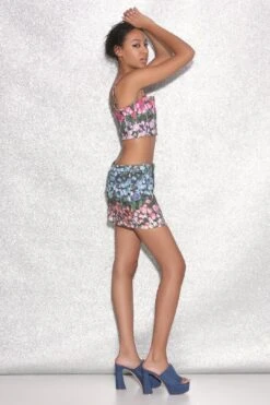 Rose Stripe Denim Mini Skirt 15 Rose Stripe Denim Mini Skirt -Layer Outfit 29634873524296 6