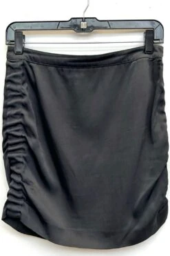 Vintage Lanvin Rouched Black Mini Skirt