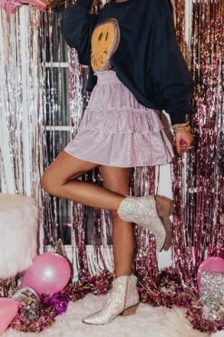 Talk Sweetly Glitter Skirt -Layer Outfit 29742532427850 3