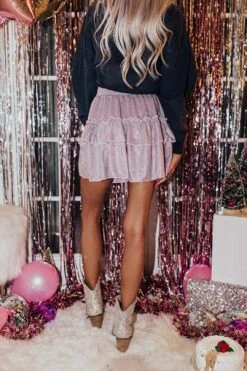 Talk Sweetly Glitter Skirt -Layer Outfit 29742532460618 4