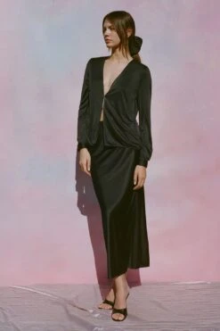 Concetta Skirt Black Eco-Jersey -Layer Outfit 29743318728774 3