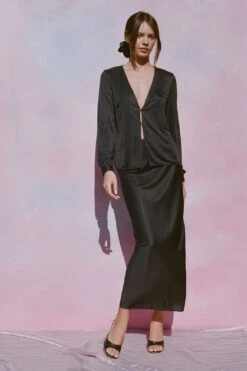 Concetta Skirt Black Eco-Jersey