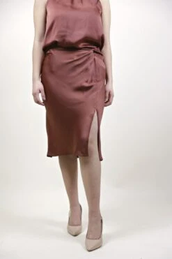 Petite Knotted Detail Slit Skirt (Skirt Only) -Layer Outfit 29749507555398 3