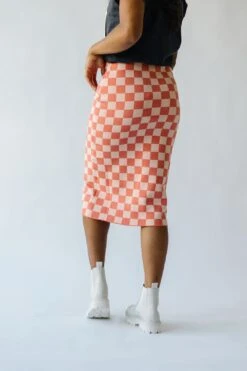 The Rockford Checkered Midi Skirt In Salmon -Layer Outfit 29755366113383 3