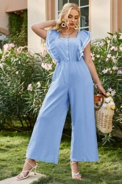 Plus Size Flutter Sleeveless Jumpsuit -Layer Outfit 29776812081288 4
