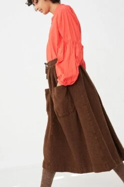 Wool Jupe A Poche Skirt In Brown -Layer Outfit 29782476783701 4