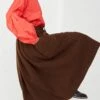 Wool Jupe A Poche Skirt In Brown