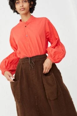 Wool Jupe A Poche Skirt In Brown -Layer Outfit 29782476914773 5