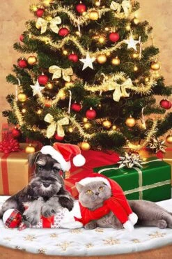 Christmas Tree Skirt For Xmas Tree Holiday Party Decorations Christmas Tree Decoration -Layer Outfit 29789751967806 3