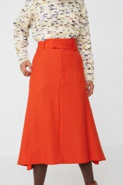 Side Tucked Skirt In Orange