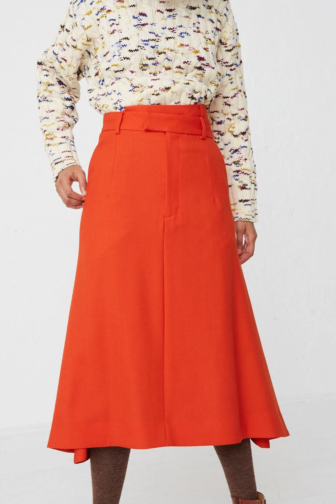 Side Tucked Skirt In Orange 3 Side Tucked Skirt In Orange