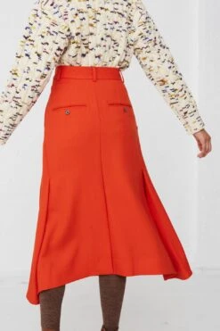 Side Tucked Skirt In Orange 11 Side Tucked Skirt In Orange -Layer Outfit 29797598330965 6
