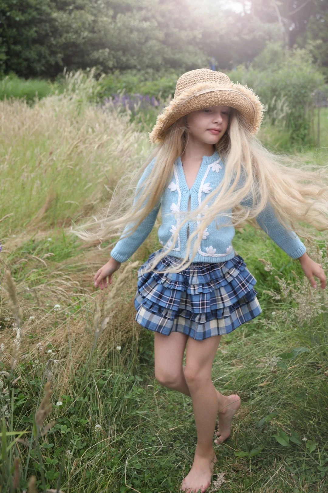 LoveShackFancy Girls Plaid Billie Skirt 4 LoveShackFancy Girls Plaid Billie Skirt - Image 2