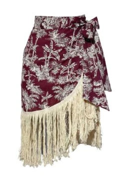 Wrap Skirt Amor In Burgundy Print -Layer Outfit 29893750915181 4