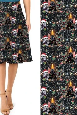 Empire Christmas Swing Skirt With Pockets