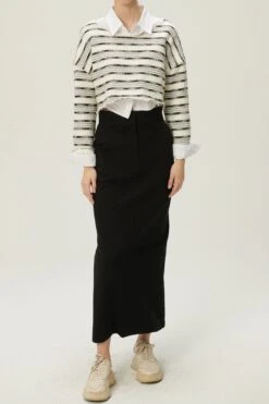 Mari Twill Midi Skirt -Layer Outfit 29919036571733 6