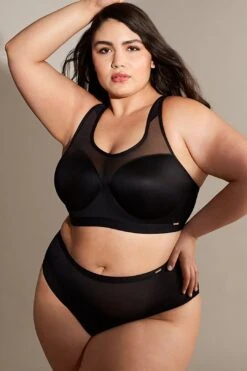 Sheer Illusion Sport Bra - Black