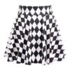 Premium Black And White Diamond Print Stretch Lycra Skirt -Layer Outfit 29929145565271 1