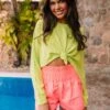 On Sunshine Time Top In Lime Punch -Layer Outfit 29949682516042 1