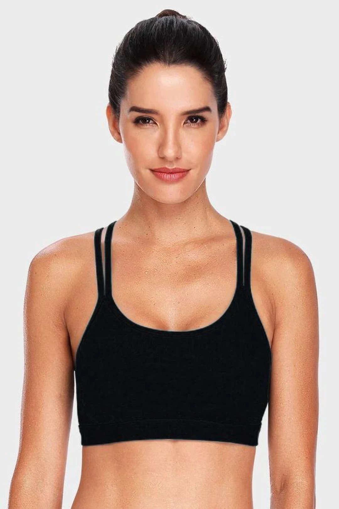 Clearance | Attraco Black Light Weight X-Strappy Sports Bra 3 Clearance | Attraco Black Light Weight X-Strappy Sports Bra