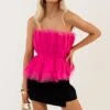 Gorgeous And Glam Tulle Peplum Top In Hot Pink -Layer Outfit 29959671840842 1
