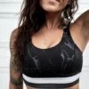 Sexy Yet Savage® Silver Sparkle Marble Sports Bra | Black/Silver -Layer Outfit 30001325965492 1