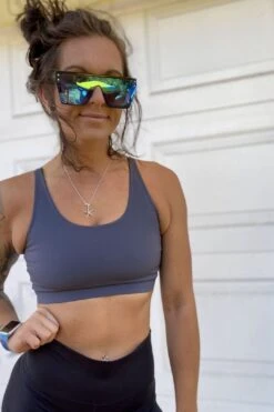 Sexy Yet Savage® Twisted Cut Sports Bra | Pewter -Layer Outfit 30001353359540 2