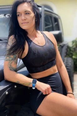 Sexy Yet Savage® Iridescent Peekaboo Sports Bra | Kendall Collection | Iridescent Camo