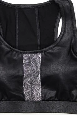 Sexy Yet Savage® Color Blocked Snake Skin Sports Bra | Black/Silver