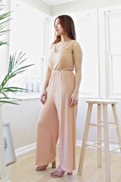 Petite Back Cross Jumpsuit (Dusty Apricot) 10 Petite Back Cross Jumpsuit (Dusty Apricot) -Layer Outfit 30036741652550 4