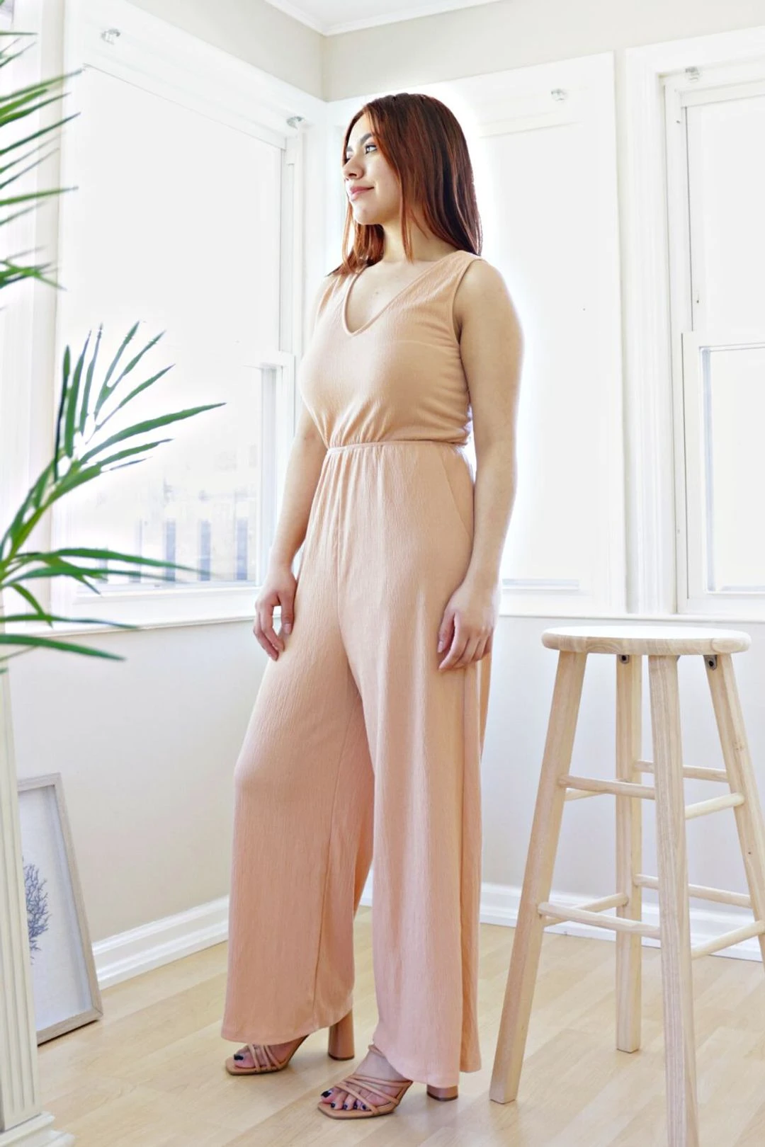 Petite Back Cross Jumpsuit (Dusty Apricot) 6 Petite Back Cross Jumpsuit (Dusty Apricot) - Image 4