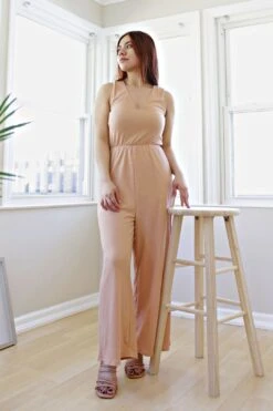 Petite Back Cross Jumpsuit (Dusty Apricot) 8 Petite Back Cross Jumpsuit (Dusty Apricot) -Layer Outfit 30036741685318 2