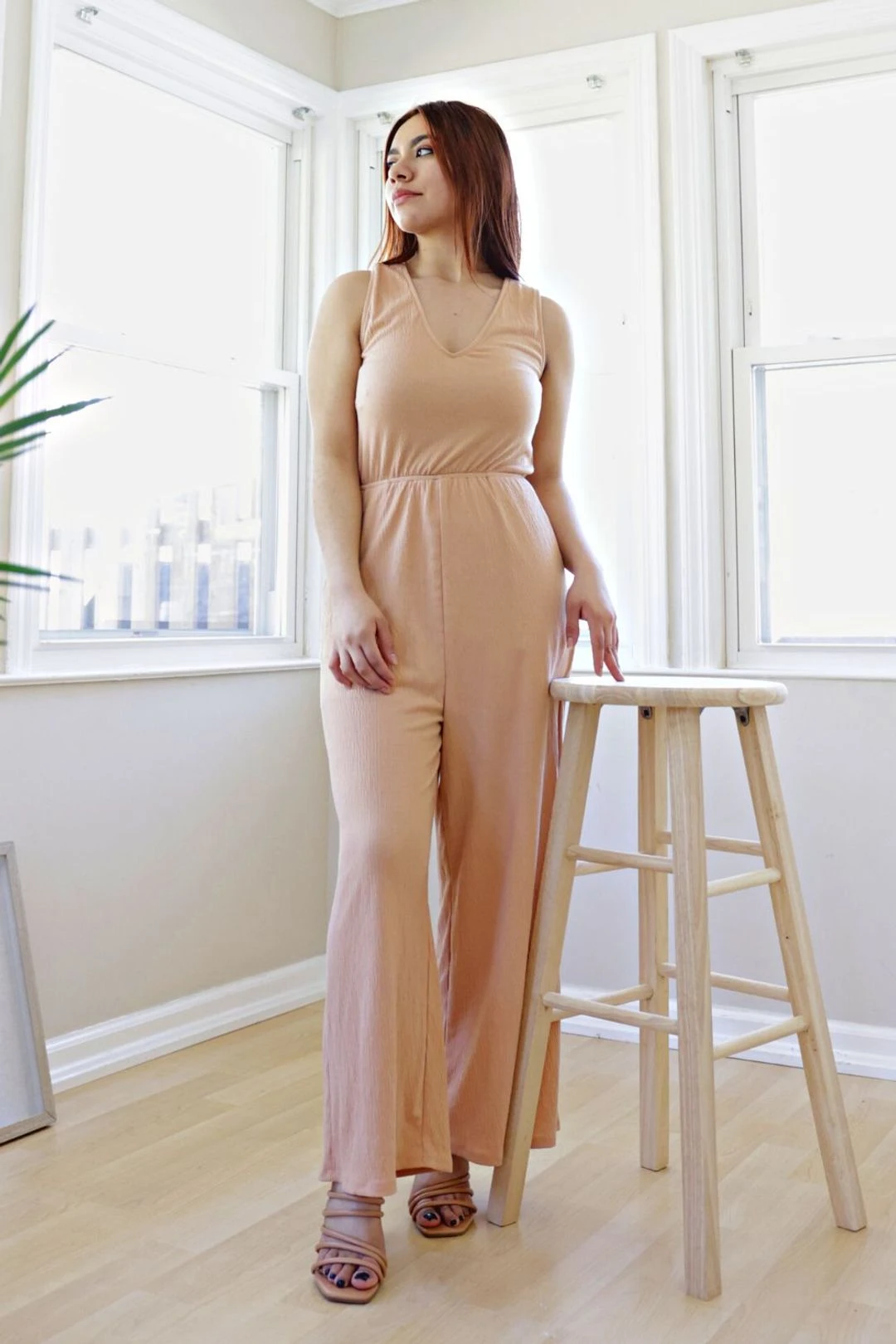 Petite Back Cross Jumpsuit (Dusty Apricot) 4 Petite Back Cross Jumpsuit (Dusty Apricot) - Image 2