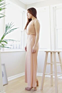 Petite Back Cross Jumpsuit (Dusty Apricot) 9 Petite Back Cross Jumpsuit (Dusty Apricot) -Layer Outfit 30036741816390 3