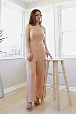 Petite Back Cross Jumpsuit (Dusty Apricot) 11 Petite Back Cross Jumpsuit (Dusty Apricot) -Layer Outfit 30036741947462 5
