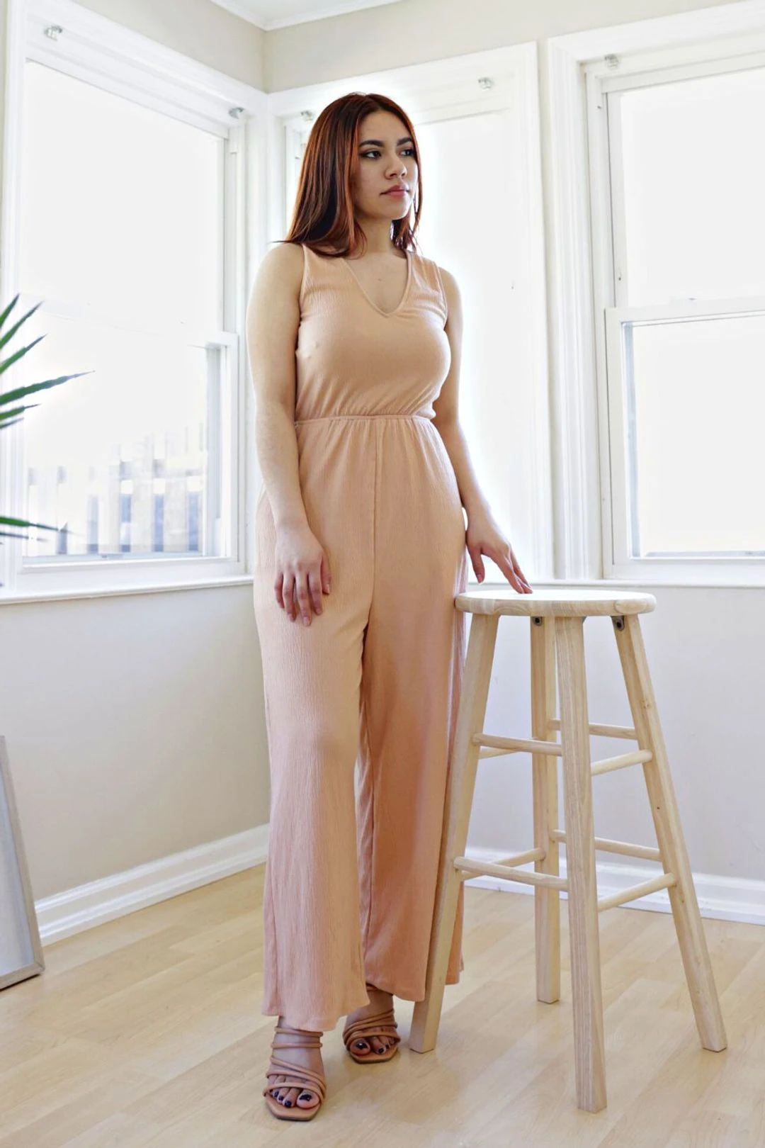 Petite Back Cross Jumpsuit (Dusty Apricot) 7 Petite Back Cross Jumpsuit (Dusty Apricot) - Image 5