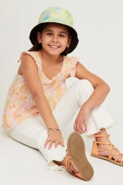 Textured Floral Button Back Ruffle Tank -Layer Outfit 30051051864161 7