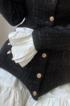 SANE Tweed Dress & Skirt Set In Black -Layer Outfit 30111147360319 5