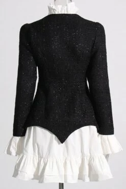 SANE Tweed Dress & Skirt Set In Black -Layer Outfit 30111147589695 4