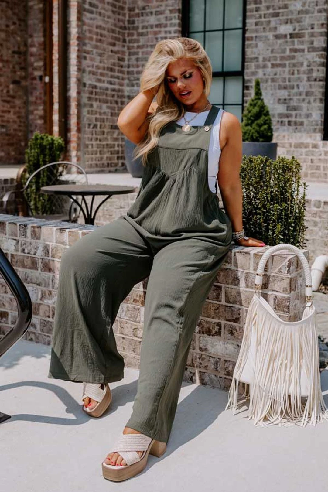 Happy Sanctuary Wide Leg Jumpsuit In Army Green Curves 3 Happy Sanctuary Wide Leg Jumpsuit In Army Green Curves