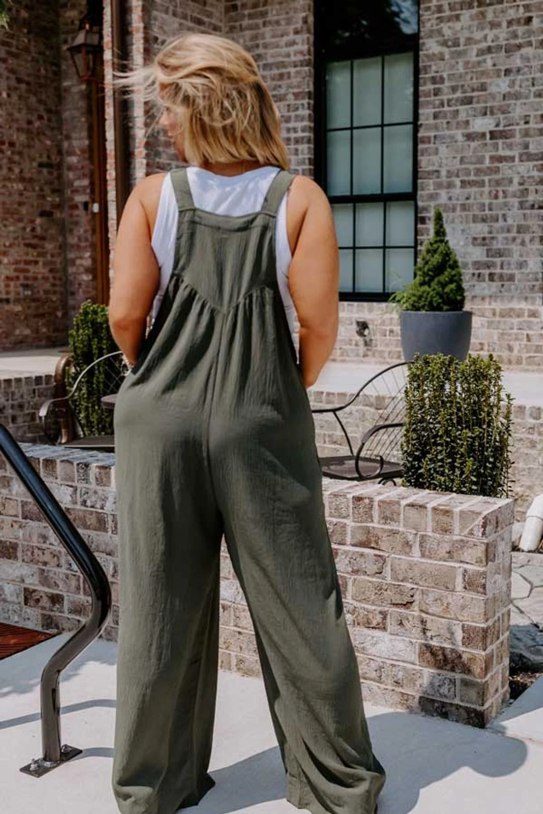 Happy Sanctuary Wide Leg Jumpsuit In Army Green Curves 7 Happy Sanctuary Wide Leg Jumpsuit In Army Green Curves - Image 5
