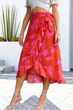 Floral Tied Ruffled Skirt -Layer Outfit 30136279662666 3