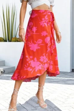 Floral Tied Ruffled Skirt -Layer Outfit 30136279695434 4