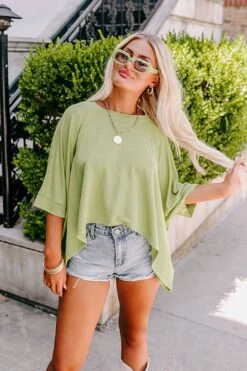 One Way Ticket Shift Top In Lime Punch