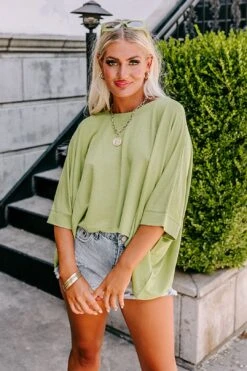 One Way Ticket Shift Top In Lime Punch -Layer Outfit 30173939040330 3