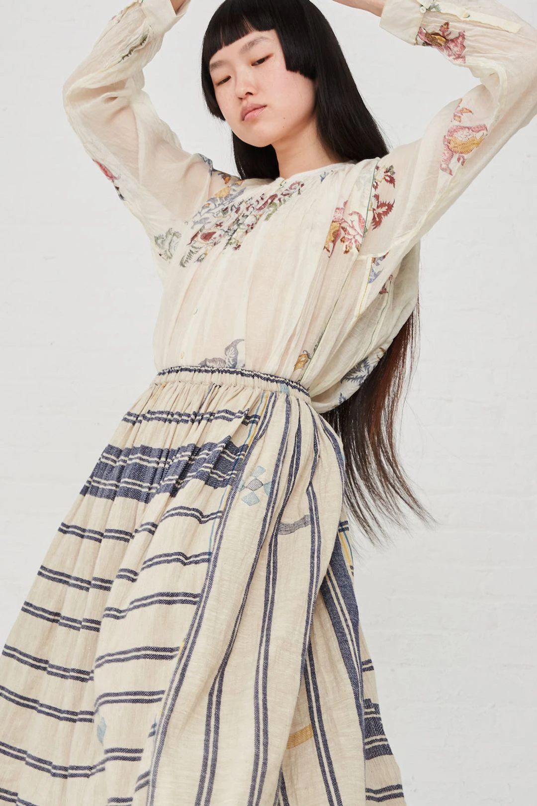 Skirt In Blue Stripe 4 Skirt In Blue Stripe - Image 2